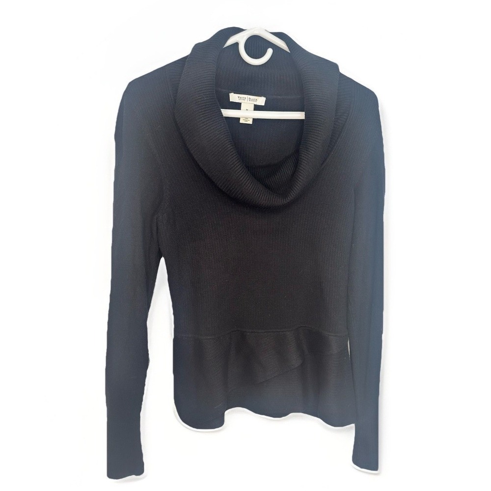 White House Black Market Cowl Neck Tunic Sweater Black Size Medium